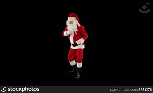 Santa Claus Dancing against Black, Dance 1