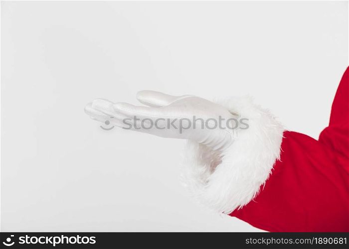 santa claus hand in glove. Resolution and high quality beautiful photo. santa claus hand in glove. High quality and resolution beautiful photo concept