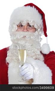 Santa Claus holding a glass
