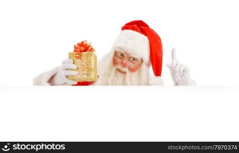 Santa Claus Holding a Present