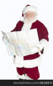 Santa Claus holding map
