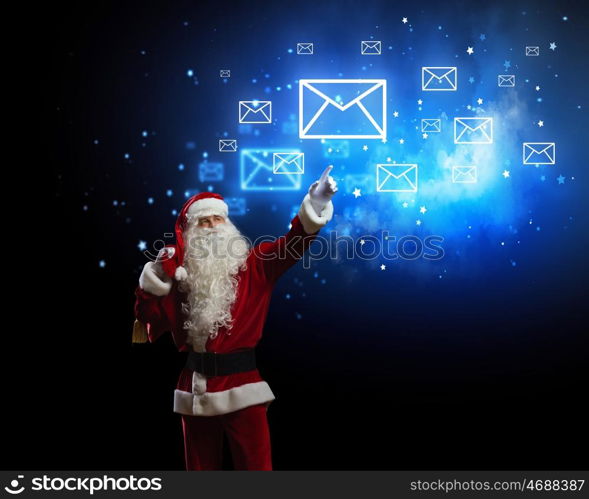 Santa Claus. Image of Santa Claus in red costume. Communication concept