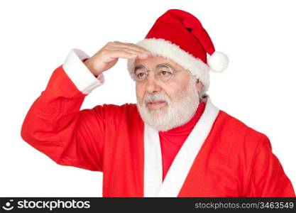 Santa Claus looking isolated on white background