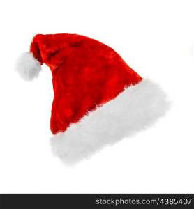 Santa claus red hat on white background.