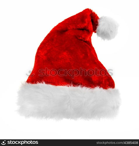 Santa claus red hat on white background.