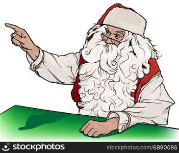 Santa Claus Showing His Finger