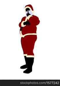 Santa claus silhouette on a white background