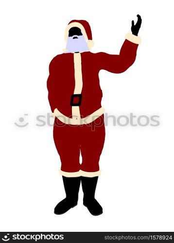 Santa claus silhouette on a white background