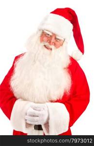 Santa Claus Very Kind, has a Great Beautiful Beard on the White Background