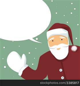Santa Claus with speech bubble, winter card
