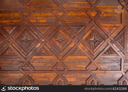 Santa Cruz de La Palma coffered wood ceiling in Canary Islands