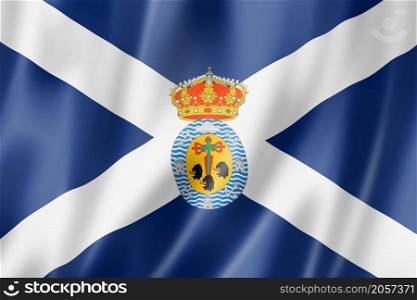 Santa Cruz de Tenerife province flag, Spain waving banner collection. 3D illustration. Santa Cruz de Tenerife province flag, Spain