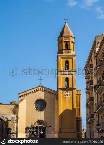 Santa Eulalia church in Cagliari (hdr). Church of Santa Eulalia in Cagliari, Italy (vibrant high dynamic range)