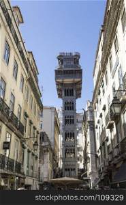Santa Justa Lift, also called Carmo Lift, is an elevator opened in 1901 and connecting the streets of Baixa with the higher Carmo Square, in Lisbon, Portugal
