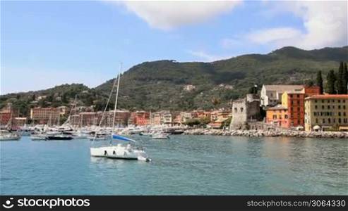 Santa Margherita Ligure, harbor and town on the sea in the Italian Riviera