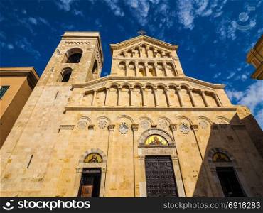 Santa Maria cathedral in Cagliari (hdr). Santa Maria (meaning Saint Mary) cathedral church in Castello quarter in Cagliari, Italy (vibrant high dynamic range)