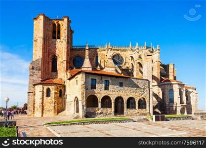 Santa Maria Church or Iglesia de Santa Maria in Castro Urdiales, small city in Cantabria region in northern Spain