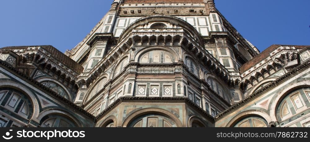 Santa Maria del Fiore, Florence Cathedral, with the magnificent dome of Brunelleschi stone
