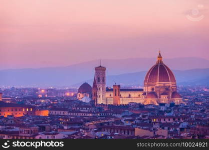 Santa Maria del Fiore, the Florence Duomo at sunset