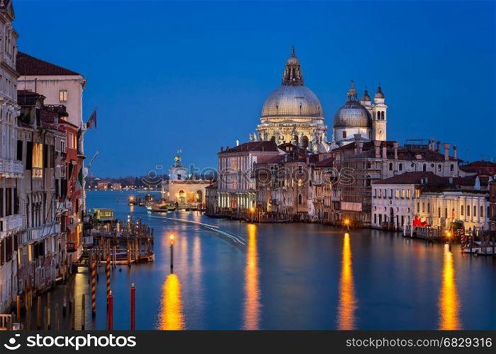 Santa Maria della Salute Church in the Evening, Venice, Italy