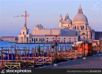 Santa Maria Della Salute, Church of Health, Grand canel Venice Italy in the morning