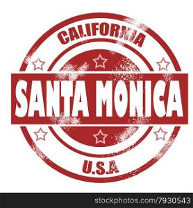 Santa Monica Stamp image with hi-res rendered artwork that could be used for any graphic design.. Santa Monica Stamp