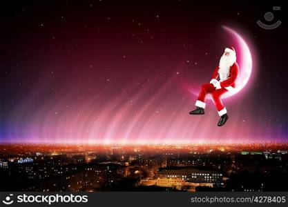 Santa on the moon
