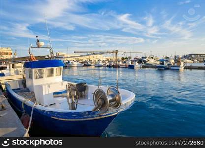 Santa Pola port fisherboats in Alicante of Spain