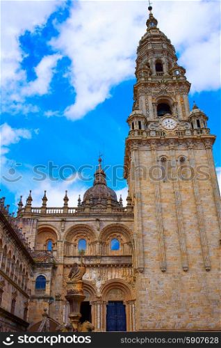 Santiago de Compostela Cathedral end of Saint James Way Plaza Praterias in Galicia Spain