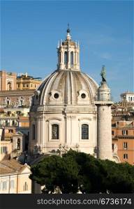 Santissima Nome di Maria (Most Holy Name of Mary) Church and Colonna di Traiano (Trajan&rsquo;s Column), Rome, Italy