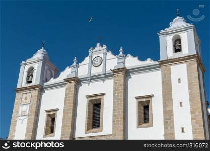 Santo Antao Church in the Giraldo Square, Evora, Portugal.