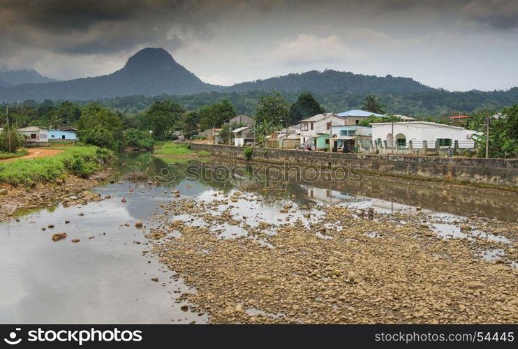 SANTO ANTONIO, SAO TOME AND PRINCIPE - FEBRUARY 3, 2017: Santo Antonio, capital of Principe Island on February 3, 2017 in Sao Tome and Principe, Africa