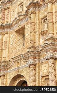 Santo Domingo Church with colonian Latin American architecture San Cristobal De Las Casas
