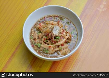santol salad with steamed crab , Thai spicy food