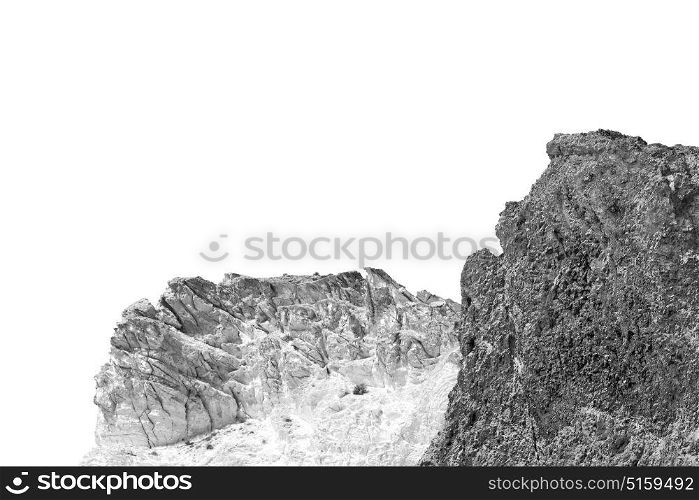 santorini europe greece and dry bush rock alone in the sky