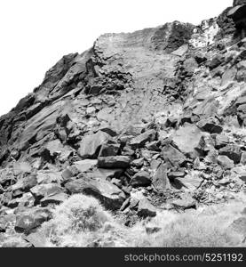 santorini europe greece and dry bush rock alone in the sky