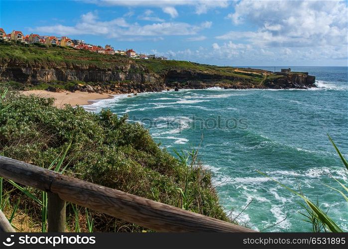 Sao Lourenco Beach in Ericeira Portugal.. Sao Lourenco in Ericeira.Sao Lourenco beach is Part of the World Surfing Reserve and its right outside Ericeira Village.
