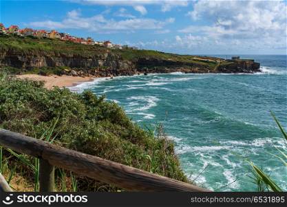 Sao Lourenco Beach in Ericeira Portugal.. Sao Lourenco in Ericeira.Sao Lourenco beach is Part of the World Surfing Reserve and its right outside Ericeira Village.
