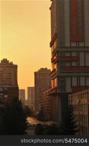 sarajevo cityscape urban scene at sunrise