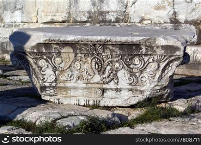 Sarcophagus in Apollo temple in Didima, Turkey