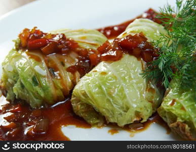 Sarmale Stuffed cabbage leaves.Cabbage dolma.Romani cuisine