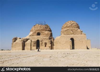 Sarvestan Palace is a Sassanid-era building, was built in the 5th century AD. The building made of baked brick, stone and mortar. Sarvestan, Iran.