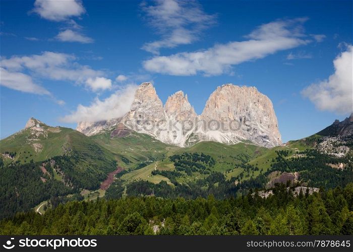 Sassolungo mountain peaks, Italian Dolomites