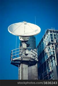 Satellite dish. Telecommunication Satellite