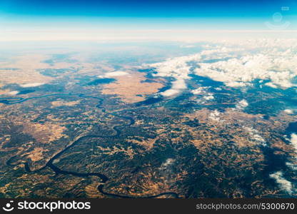 Satellite View Of Planet Earth Horizon