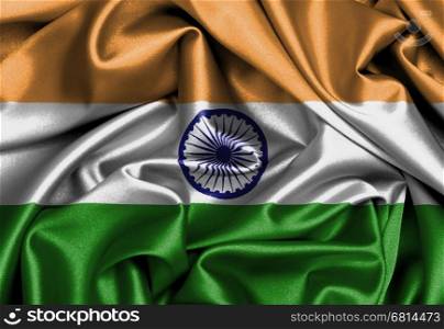 Satin flag, three dimensional render, flag of India