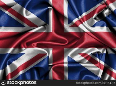 Satin flag, three dimensional render, flag of the United Kingdom