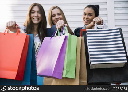 satisfied women after shopping