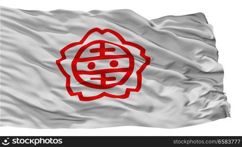 Satte City Flag, Country Japan, Saitama Prefecture, Isolated On White Background. Satte City Flag, Japan, Saitama Prefecture, Isolated On White Background