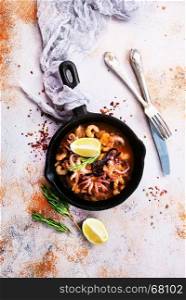 sauce with seafood and tomato, stock photo